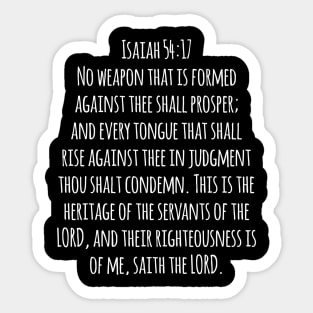 Isaiah 54:17 King James Version (KJV) Bible Verse Typography Sticker